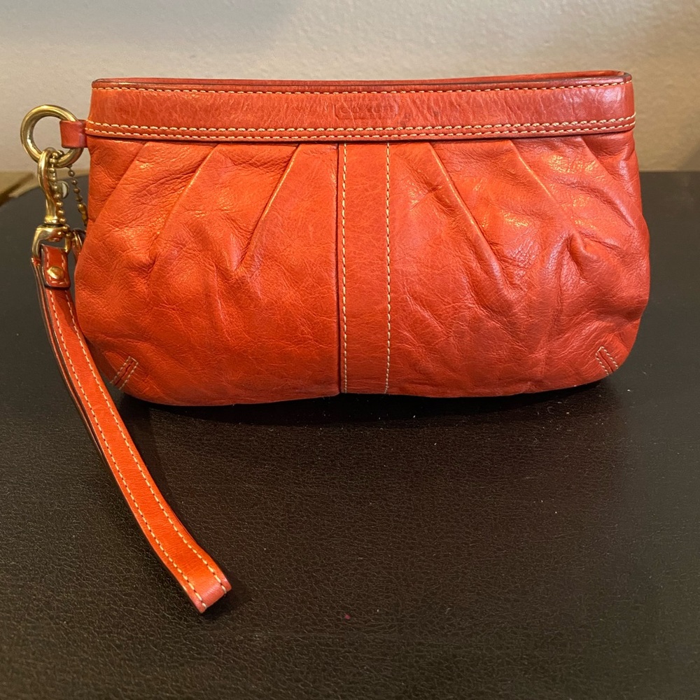 Coach leather wristlet